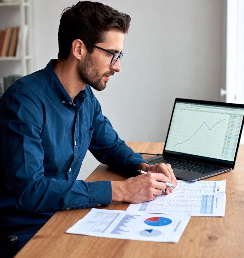 investor analyzing financial charts